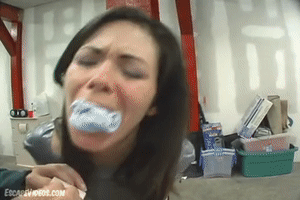 escapevideos.com - Stephanie Duct Tape Bondage Hood 1 thumbnail